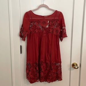 New Anthropologie dress. Red/orange. Size 2